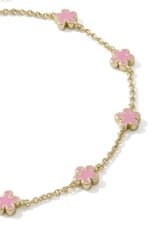 KENDRA SCOTT DESIGN Jane Gold Delicate Chain Bracelet in Dark Pink Enamel