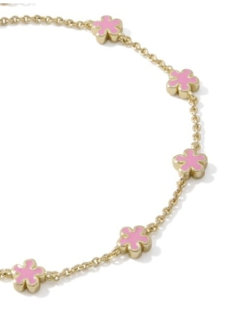 KENDRA SCOTT DESIGN Jane Gold Delicate Chain Bracelet in Dark Pink Enamel