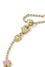 KENDRA SCOTT DESIGN Jane Gold Delicate Chain Bracelet in Dark Pink Enamel