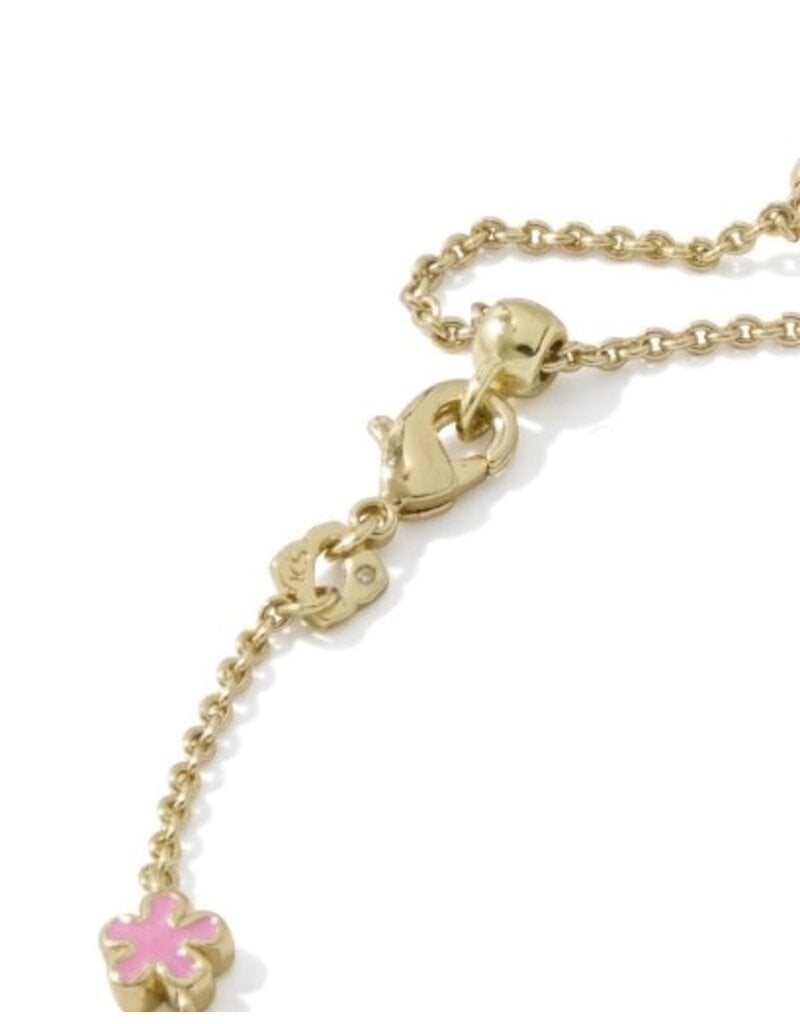 KENDRA SCOTT DESIGN Jane Gold Delicate Chain Bracelet in Dark Pink Enamel