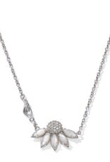 KENDRA SCOTT DESIGN Anya Flower Silver Short Pendant Necklace in Ivory Mix