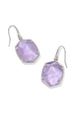 KENDRA SCOTT DESIGN Daphne Silver Frame Drop Earrings in Amethyst