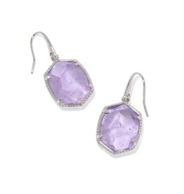 KENDRA SCOTT DESIGN Daphne Silver Frame Drop Earrings in Amethyst