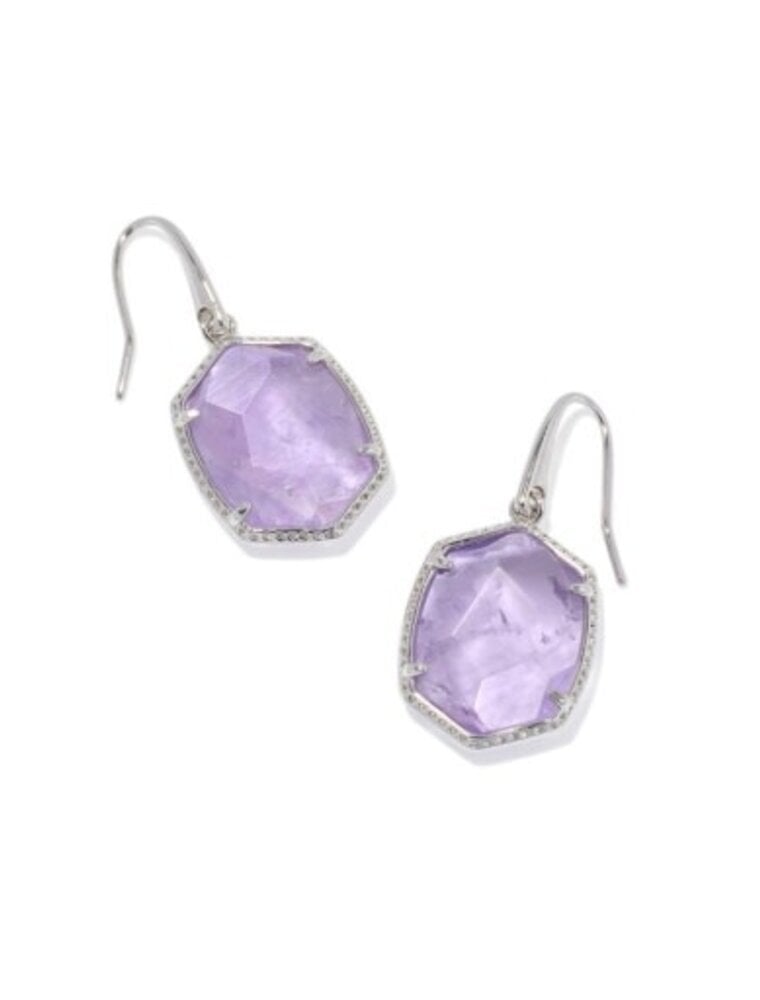 KENDRA SCOTT DESIGN Daphne Silver Frame Drop Earrings in Amethyst
