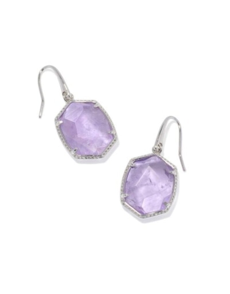 KENDRA SCOTT DESIGN Daphne Silver Frame Drop Earrings in Amethyst