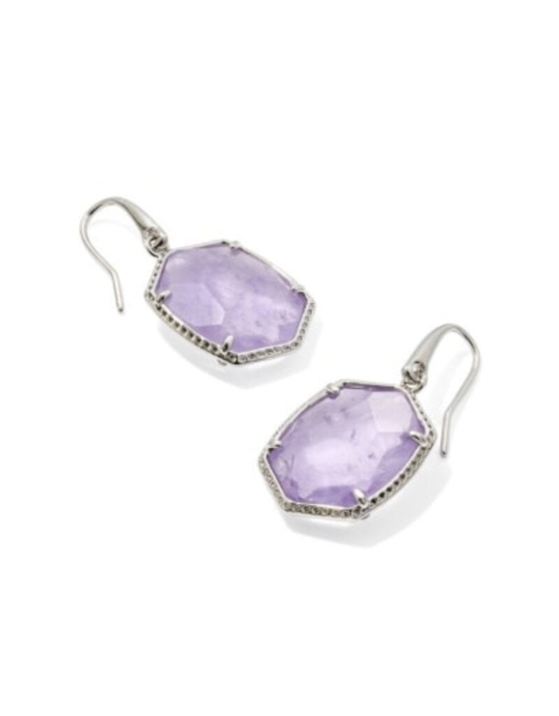 KENDRA SCOTT DESIGN Daphne Silver Frame Drop Earrings in Amethyst