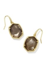 KENDRA SCOTT DESIGN Daphne Gold Frame Drop Earrings in Taupe Mother-of-Pearl