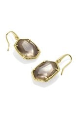 KENDRA SCOTT DESIGN Daphne Gold Frame Drop Earrings in Taupe Mother-of-Pearl