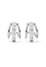 KENDRA SCOTT DESIGN Jane Silver Huggie Earrings in White Enamel