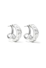 KENDRA SCOTT DESIGN Jane Silver Huggie Earrings in White Enamel