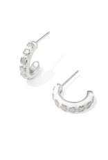 KENDRA SCOTT DESIGN Jane Silver Huggie Earrings in White Enamel