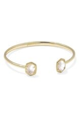 KENDRA SCOTT DESIGN Daphne Gold Frame Cuff Bracelet in Ivory Mother-of-Pearl