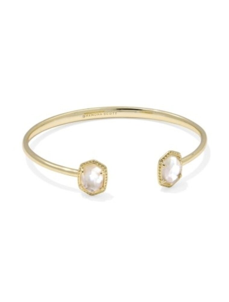 KENDRA SCOTT DESIGN Daphne Gold Frame Cuff Bracelet in Ivory Mother-of-Pearl