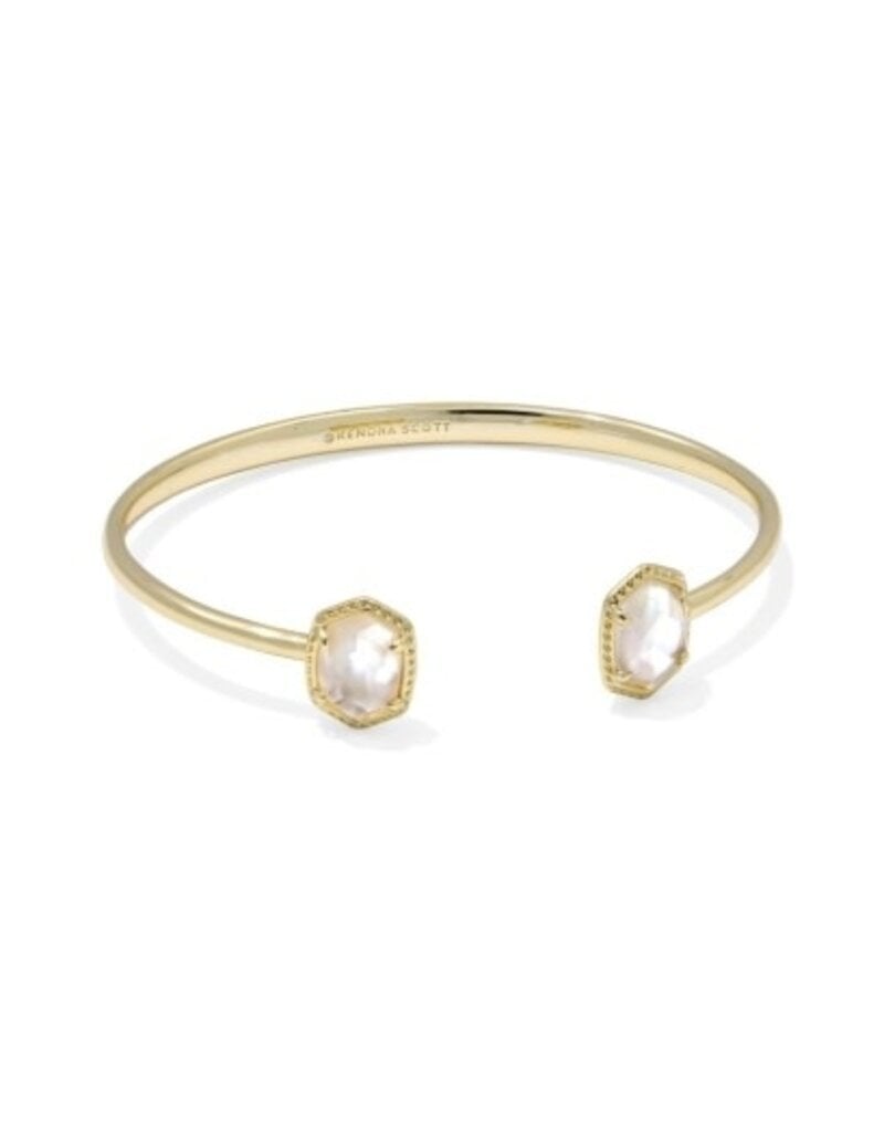 KENDRA SCOTT DESIGN Daphne Gold Frame Cuff Bracelet in Ivory Mother-of-Pearl