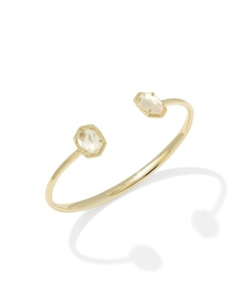 KENDRA SCOTT DESIGN Daphne Gold Frame Cuff Bracelet in Ivory Mother-of-Pearl
