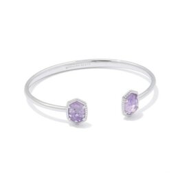 KENDRA SCOTT DESIGN Daphne Silver Frame Cuff Bracelet in Amethyst