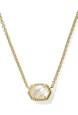 KENDRA SCOTT DESIGN Daphne Gold Frame Short Pendant Necklace in Ivory Mother-of-Pearl