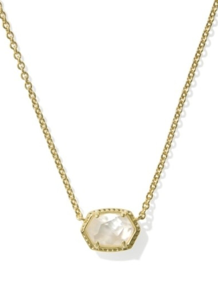 KENDRA SCOTT DESIGN Daphne Gold Frame Short Pendant Necklace in Ivory Mother-of-Pearl