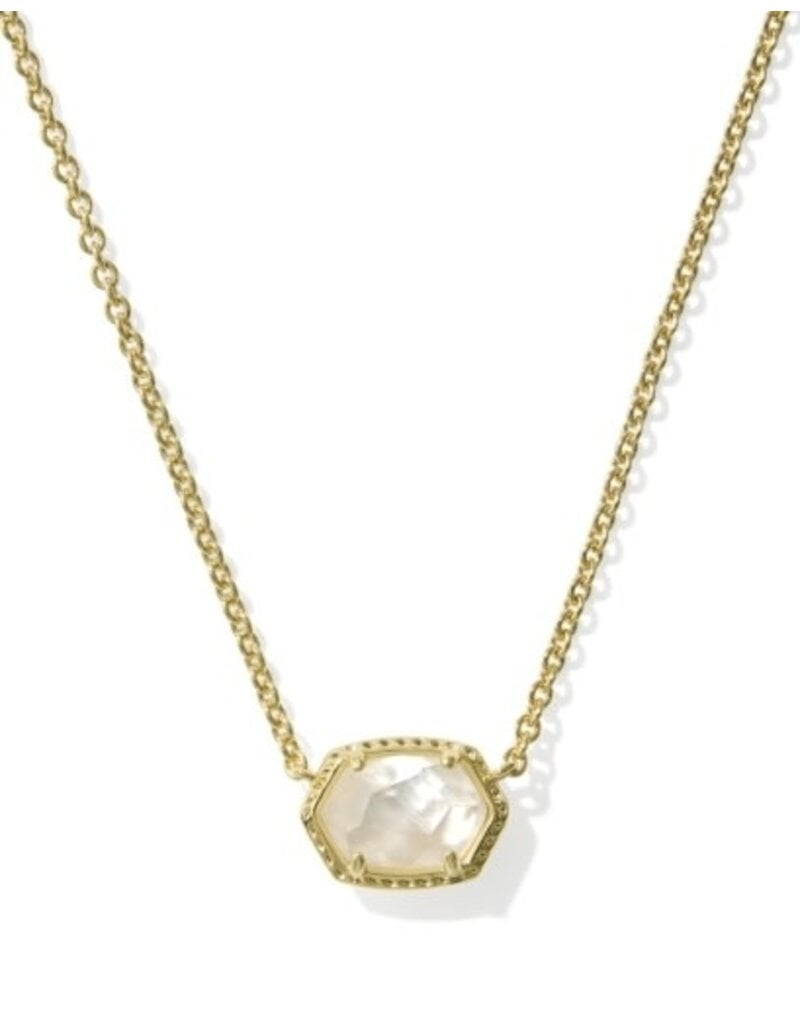KENDRA SCOTT DESIGN Daphne Gold Frame Short Pendant Necklace in Ivory Mother-of-Pearl