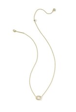 KENDRA SCOTT DESIGN Daphne Gold Frame Short Pendant Necklace in Ivory Mother-of-Pearl