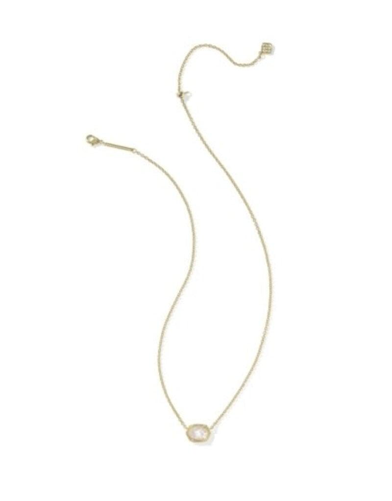 KENDRA SCOTT DESIGN Daphne Gold Frame Short Pendant Necklace in Ivory Mother-of-Pearl
