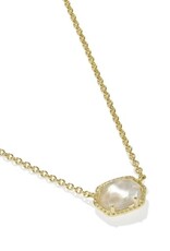 KENDRA SCOTT DESIGN Daphne Gold Frame Short Pendant Necklace in Ivory Mother-of-Pearl