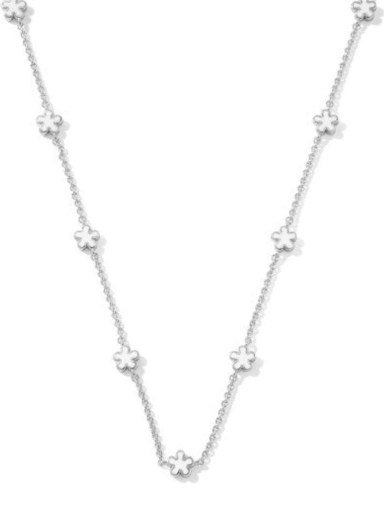 KENDRA SCOTT DESIGN Jane Silver Strand Necklace in White Enamel