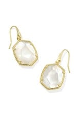 KENDRA SCOTT DESIGN Daphne Gold Frame Drop Earrings in Ivory Mother-of-Pearl