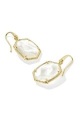KENDRA SCOTT DESIGN Daphne Gold Frame Drop Earrings in Ivory Mother-of-Pearl