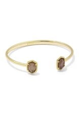 KENDRA SCOTT DESIGN Daphne Gold Frame Cuff Bracelet in Taupe Mother-of-Pearl