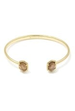 KENDRA SCOTT DESIGN Daphne Gold Frame Cuff Bracelet in Taupe Mother-of-Pearl