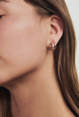 KENDRA SCOTT DESIGN Jane Gold Huggie Earrings in Dark Pink Enamel