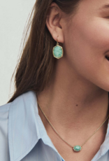 KENDRA SCOTT DESIGN Daphne Gold Frame Short Pendant Necklace in Teal Amazonite