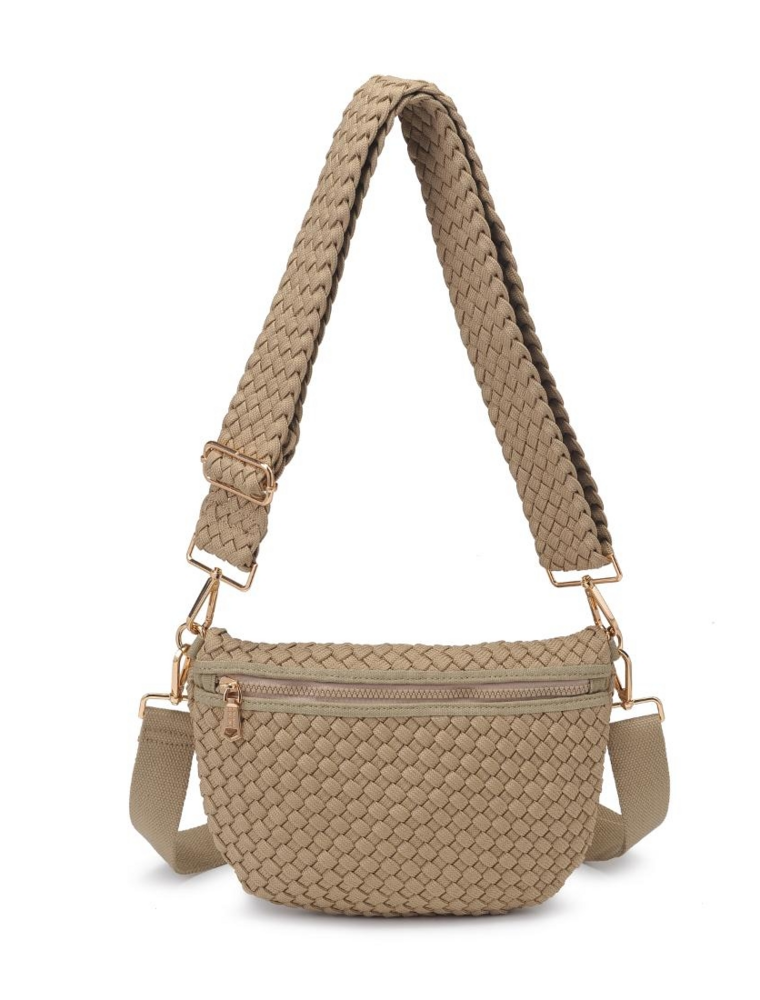 SOL & SELENE Ethereal Woven Sustainable Crossbody in Sage