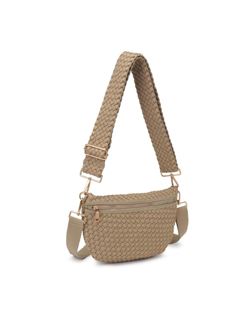 SOL & SELENE Ethereal Woven Sustainable Crossbody in Sage