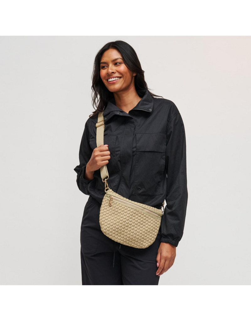 SOL & SELENE Ethereal Woven Sustainable Crossbody in Sage