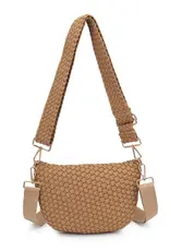 SOL & SELENE Ethereal Woven Sustainable Crossbody in Nude