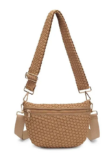 SOL & SELENE Ethereal Woven Sustainable Crossbody in Nude