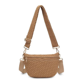 SOL & SELENE Ethereal Woven Sustainable Crossbody in Nude
