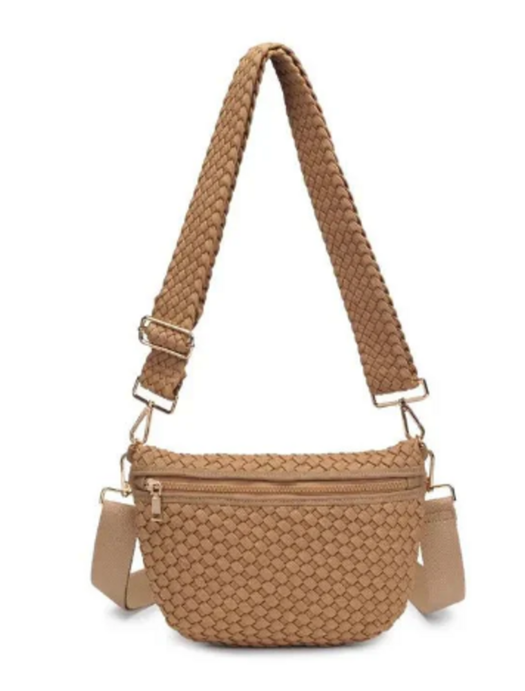 SOL & SELENE Ethereal Woven Sustainable Crossbody in Nude