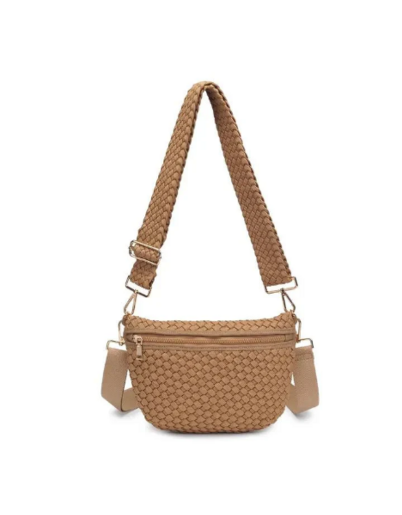 SOL & SELENE Ethereal Woven Sustainable Crossbody in Nude