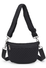 SOL & SELENE Ethereal Woven Neoprene Crossbody in Black