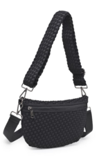 SOL & SELENE Ethereal Woven Neoprene Crossbody in Black