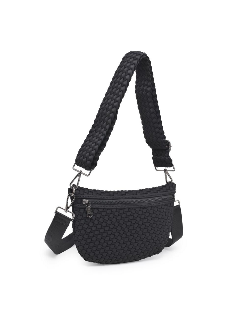 SOL & SELENE Ethereal Woven Neoprene Crossbody in Black