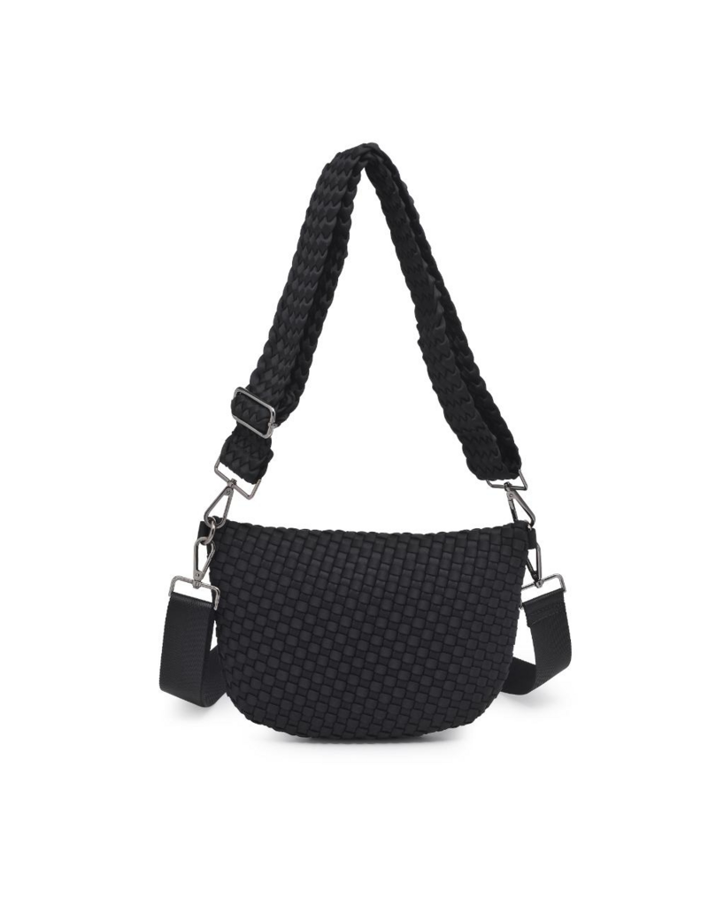 SOL & SELENE Ethereal Woven Neoprene Crossbody in Black