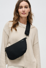SOL & SELENE Ethereal Woven Neoprene Crossbody in Black