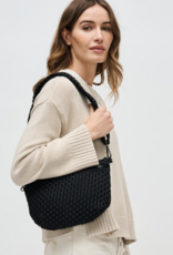 SOL & SELENE Ethereal Woven Neoprene Crossbody in Black