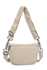 SOL & SELENE Ethereal Woven Neoprene Crossbody in Cream