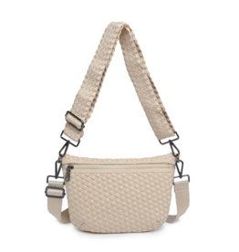 SOL & SELENE Ethereal Woven Neoprene Crossbody in Cream