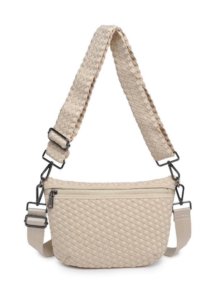 SOL & SELENE Ethereal Woven Neoprene Crossbody in Cream